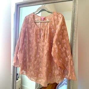 Lilly Pulitzer See-Through Silk Palm Top